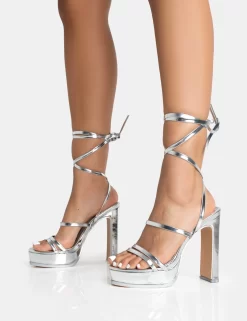 Gimme Gimme Silver PU Strappy Lace Up Block Heels 6 Gimme Gimme Silver PU Strappy Lace Up Block Heels -Chic Step Shop 771A5340 scaled