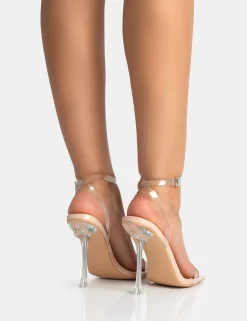 Runway Nude Perspex Wrap Around Barely There Square Toe Heels -Chic Step Shop 771A5459 50253646 bba6 4642 b140 ff3688479e59 scaled