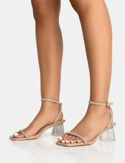 Joselyn Wide Fit Nude Pu Diamante Barely There Perspex Mid Heels -Chic Step Shop 771A5461 scaled