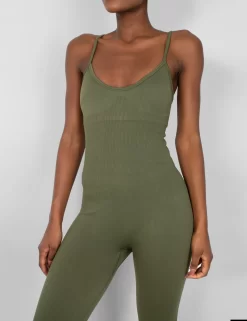 Seamless Unitard Jumpsuit Khaki 9 Seamless Unitard Jumpsuit Khaki -Chic Step Shop 771A5676 scaled