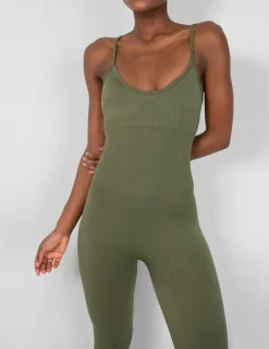 Seamless Unitard Jumpsuit Khaki 7 Seamless Unitard Jumpsuit Khaki -Chic Step Shop 771A5680 scaled