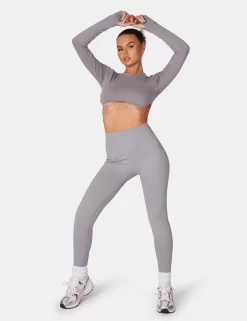 Kaiia Premium Rib Seamless Leggings Grey