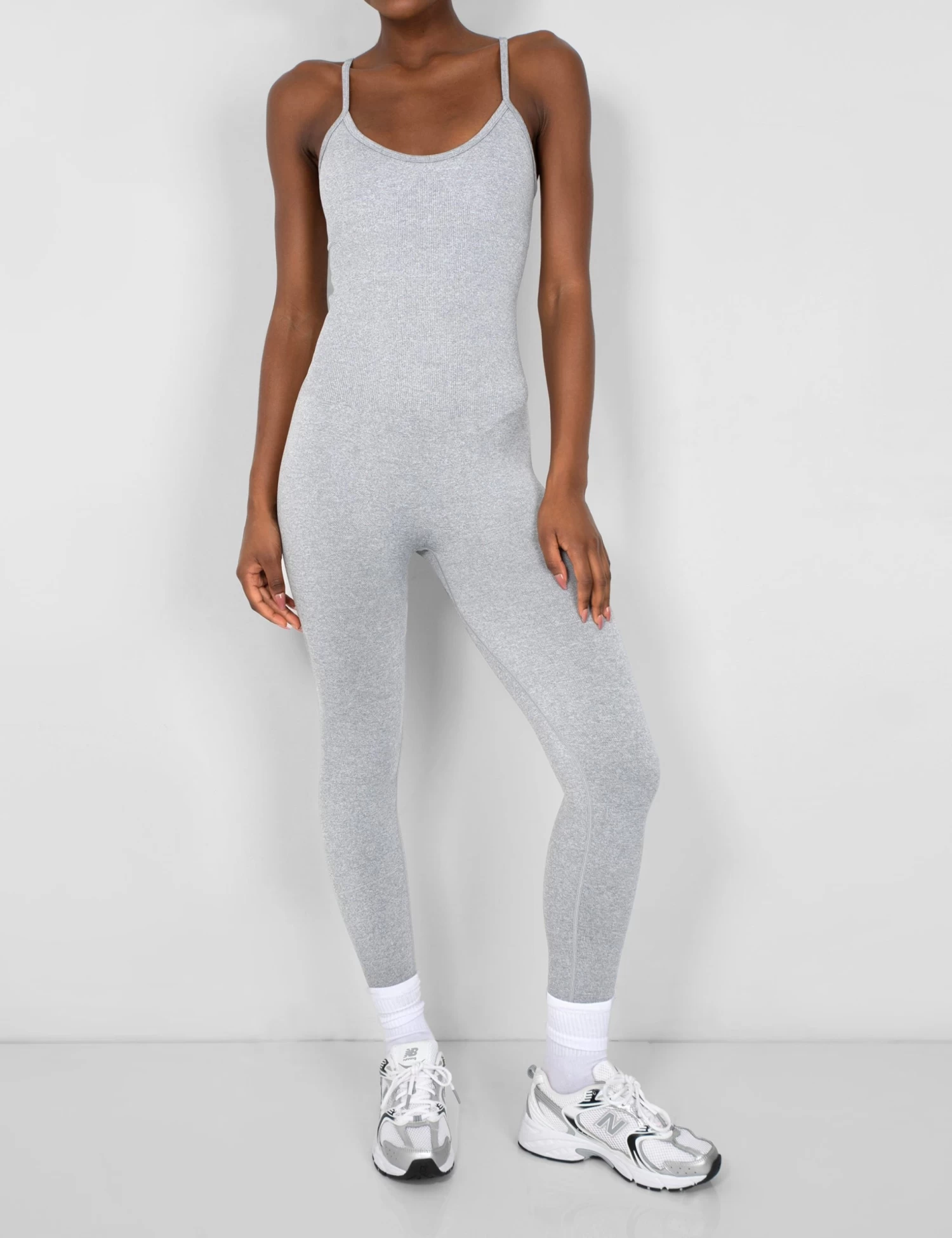 Seamless Unitard Jumpsuit Grey 2 Seamless Unitard Jumpsuit Grey - Image 2