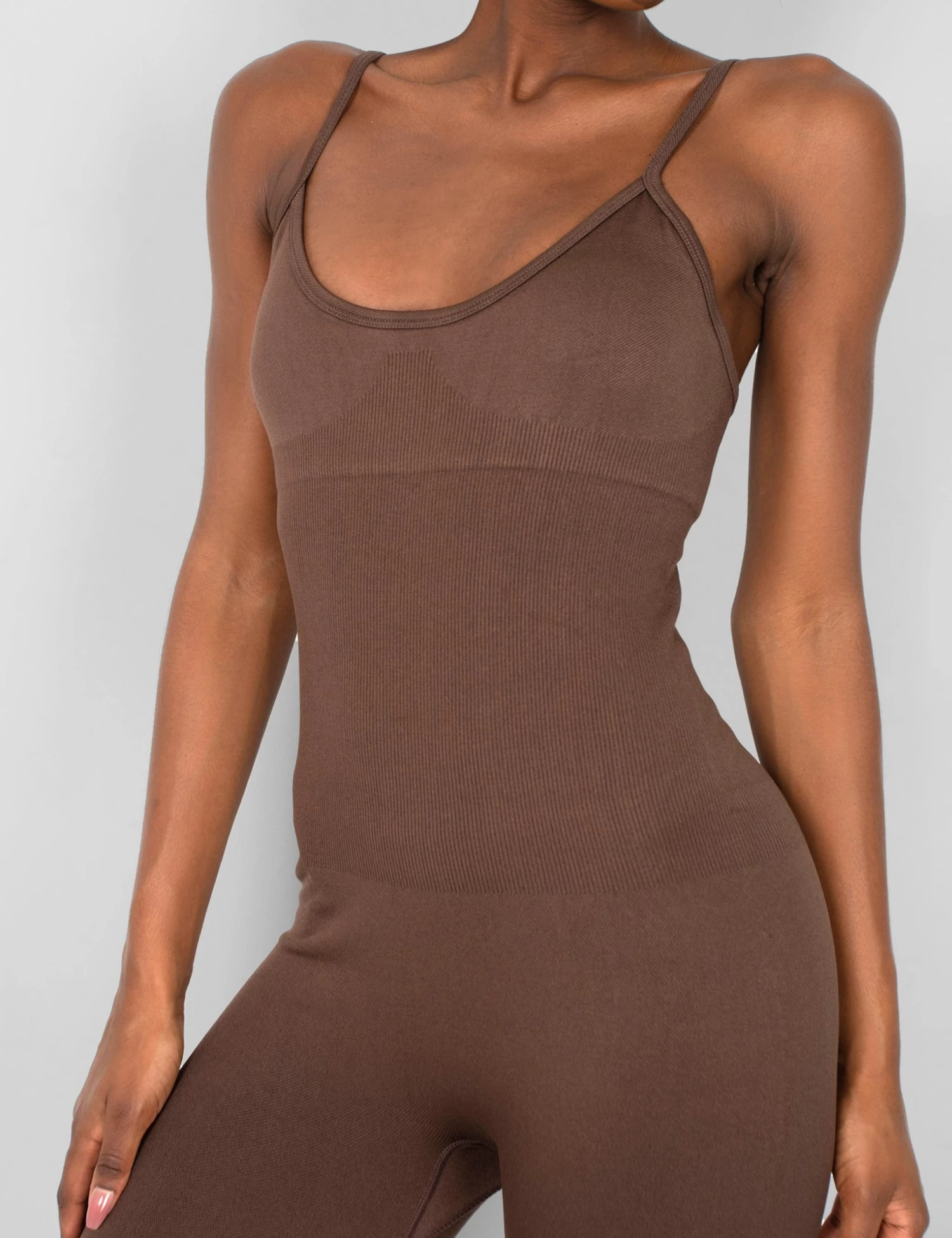 Seamless Unitard Jumpsuit Brown 5 Seamless Unitard Jumpsuit Brown - Image 5