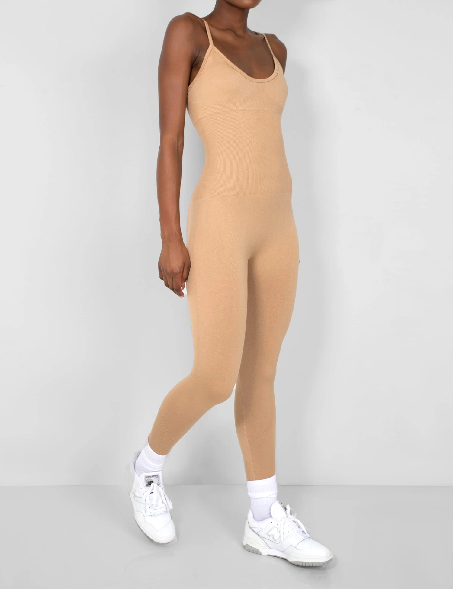 Seamless Unitard Jumpsuit Camel 2 Seamless Unitard Jumpsuit Camel - Image 2