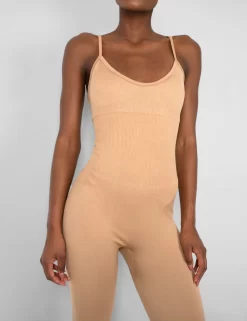 Seamless Unitard Jumpsuit Camel 7 Seamless Unitard Jumpsuit Camel -Chic Step Shop 771A5758 scaled