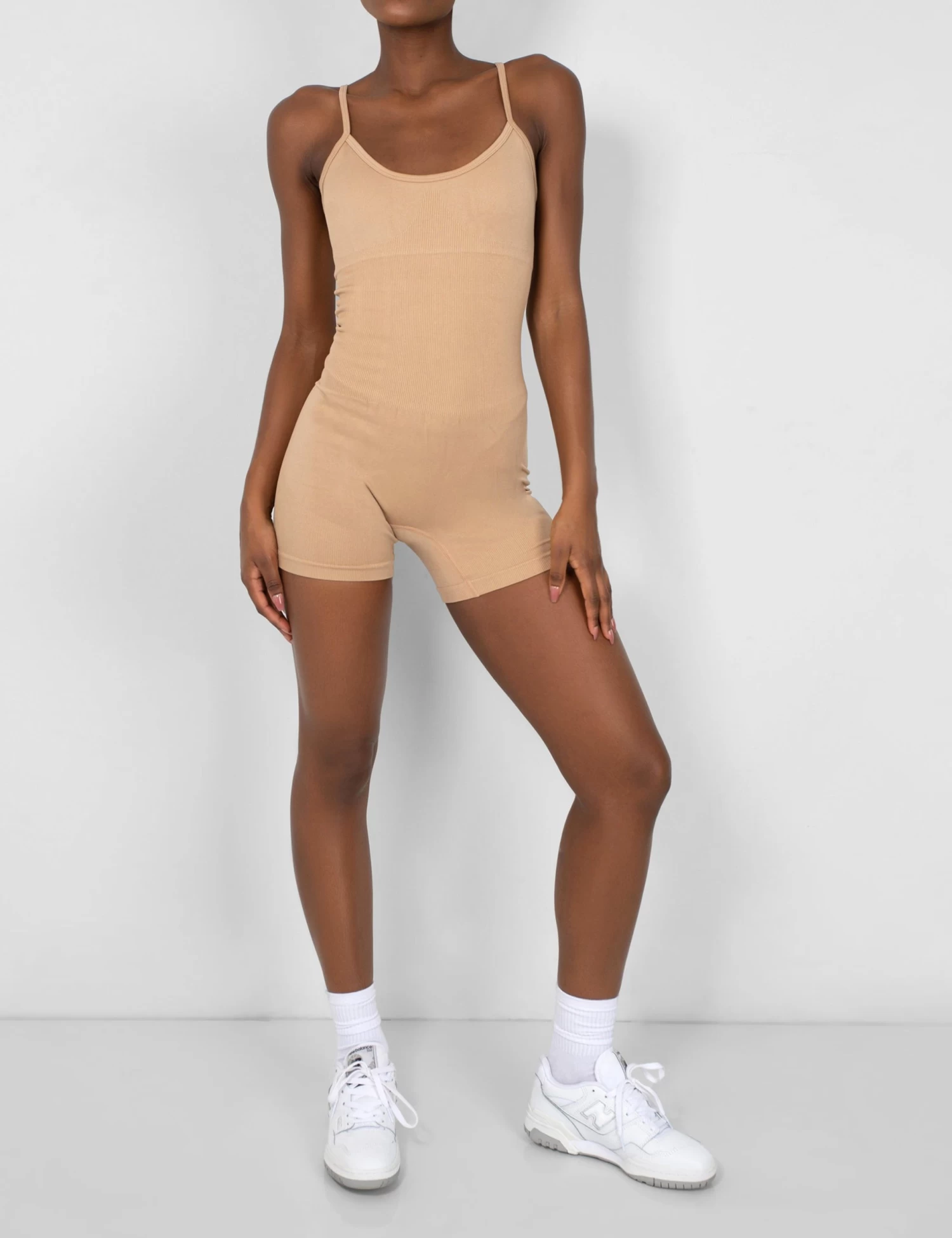 Seamless Unitard Playsuit Camel 2 Seamless Unitard Playsuit Camel - Image 2