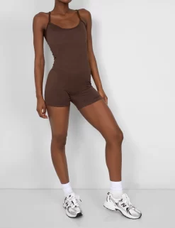 Seamless Unitard Playsuit Brown 7 Seamless Unitard Playsuit Brown -Chic Step Shop 771A5811 scaled