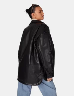 Pu Padded Shacket Black -Chic Step Shop 771A5948