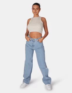 Extreme Racer Knitted Crop Oatmeal -Chic Step Shop 771A6049