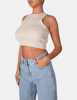 Extreme Racer Knitted Crop Oatmeal -Chic Step Shop 771A6071