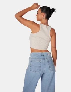 Extreme Racer Knitted Crop Oatmeal -Chic Step Shop 771A6078