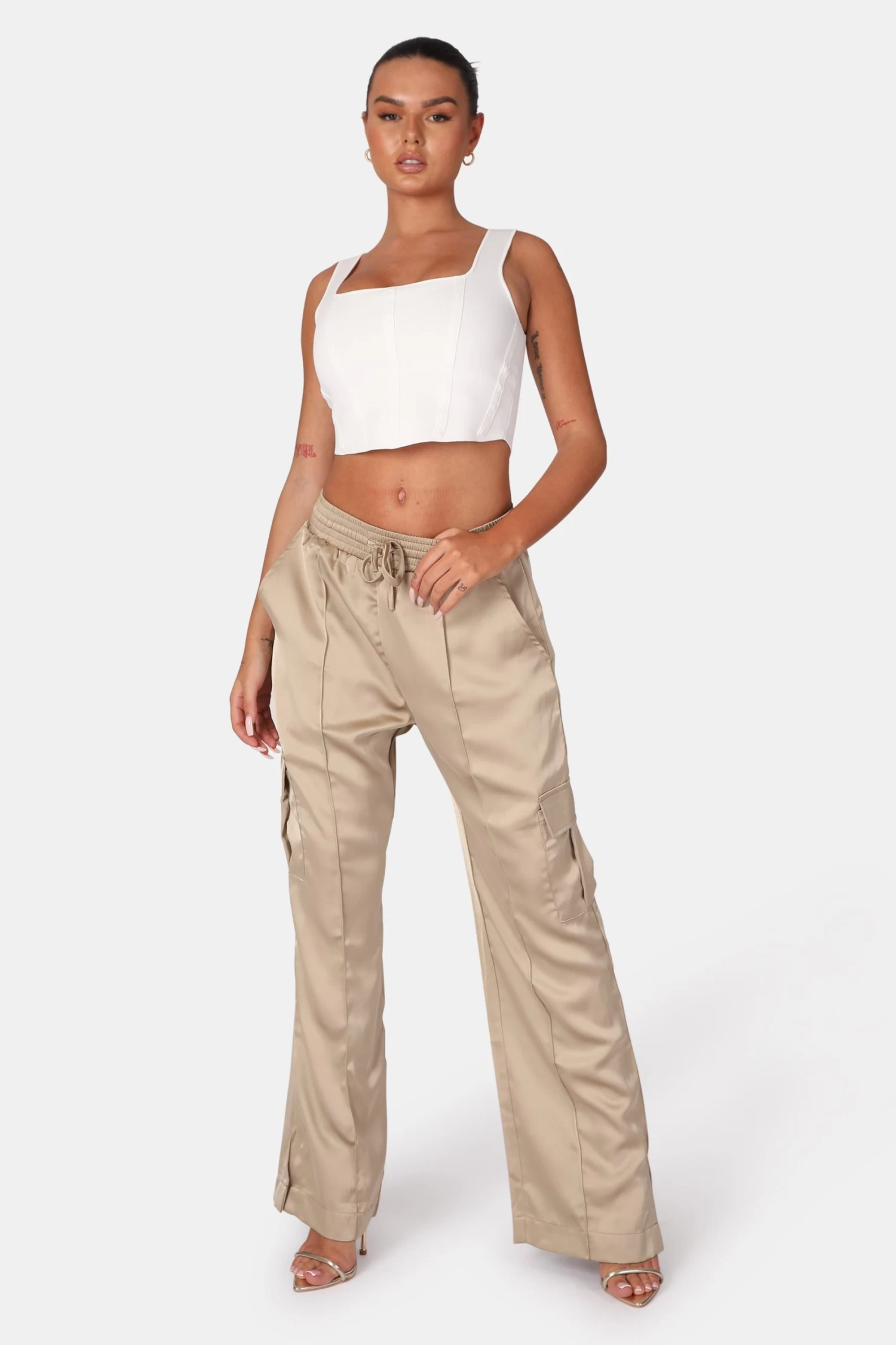 SEAM DETAIL KNITTED CORSET TOP WHITE 3 SEAM DETAIL KNITTED CORSET TOP WHITE - Image 3