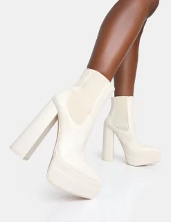 Cady Ecru Pu Platform Pointed Toe Block Heel Ankle Boots 7 Cady Ecru Pu Platform Pointed Toe Block Heel Ankle Boots -Chic Step Shop 771A6799 scaled