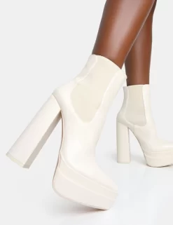 Cady Ecru Pu Platform Pointed Toe Block Heel Ankle Boots 6 Cady Ecru Pu Platform Pointed Toe Block Heel Ankle Boots -Chic Step Shop 771A6799copy scaled