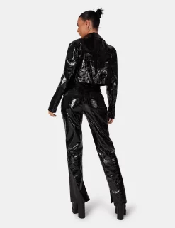 Cropped Croc Vinyl Blazer -Chic Step Shop 771A68671