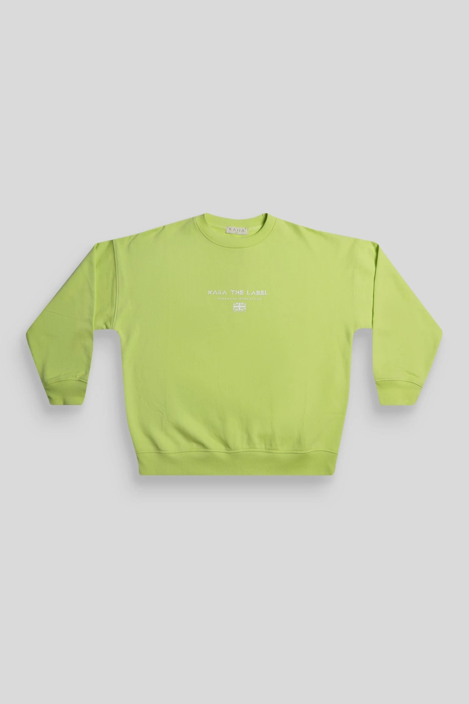 Graphic Oversized Sweatshirt Lime 3 Graphic Oversized Sweatshirt Lime - Image 3