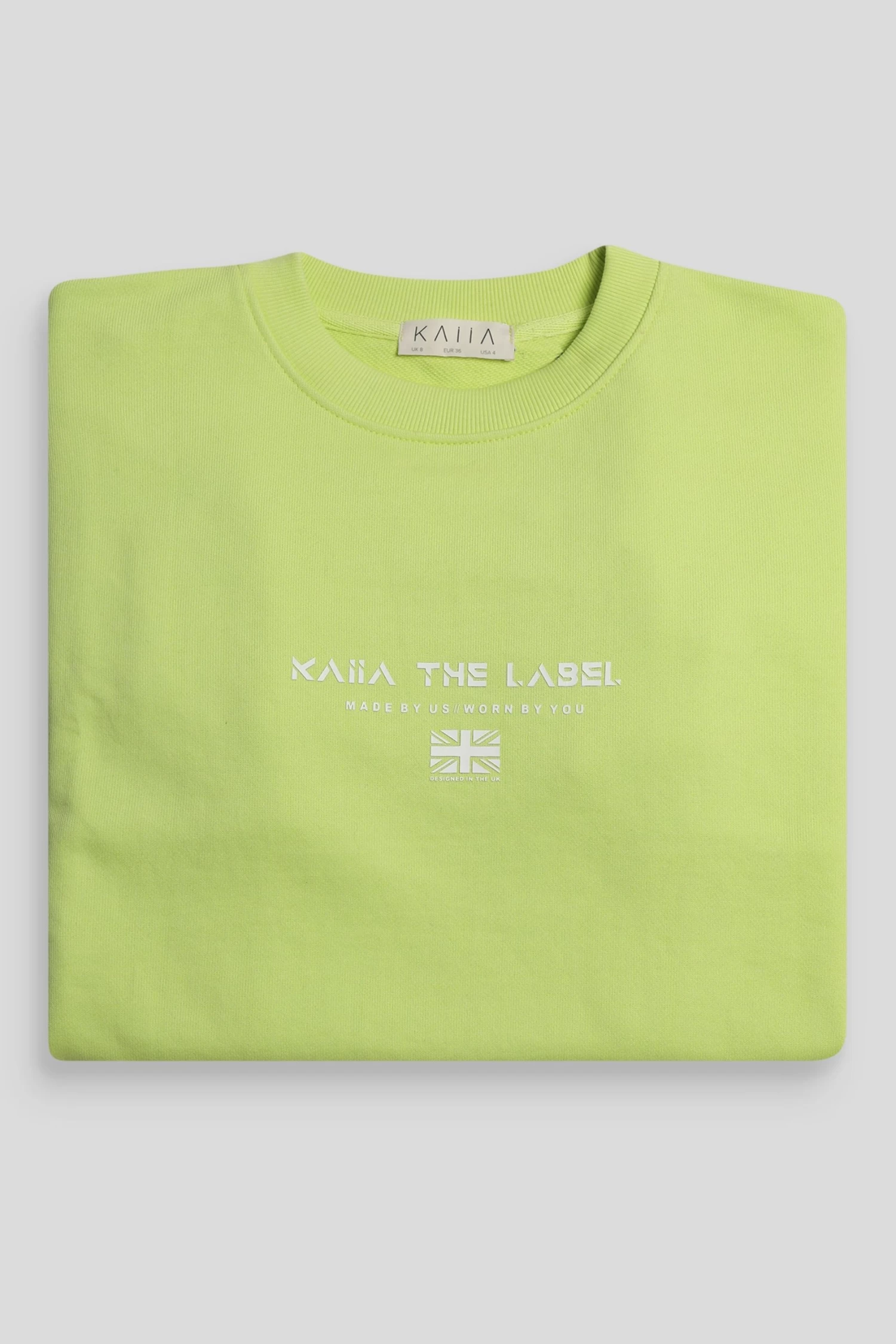 Graphic Oversized Sweatshirt Lime 2 Graphic Oversized Sweatshirt Lime - Image 2