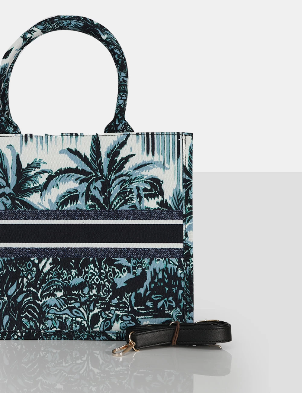 The Lourdes Canvas Blue Tote Bag 3 The Lourdes Canvas Blue Tote Bag - Image 3