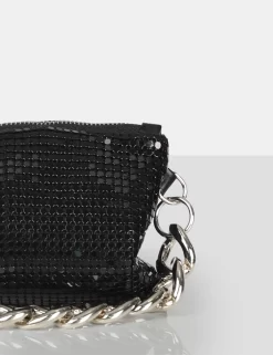 The Lincoln Black Chainmail Mini Grab Bag -Chic Step Shop 771A7892