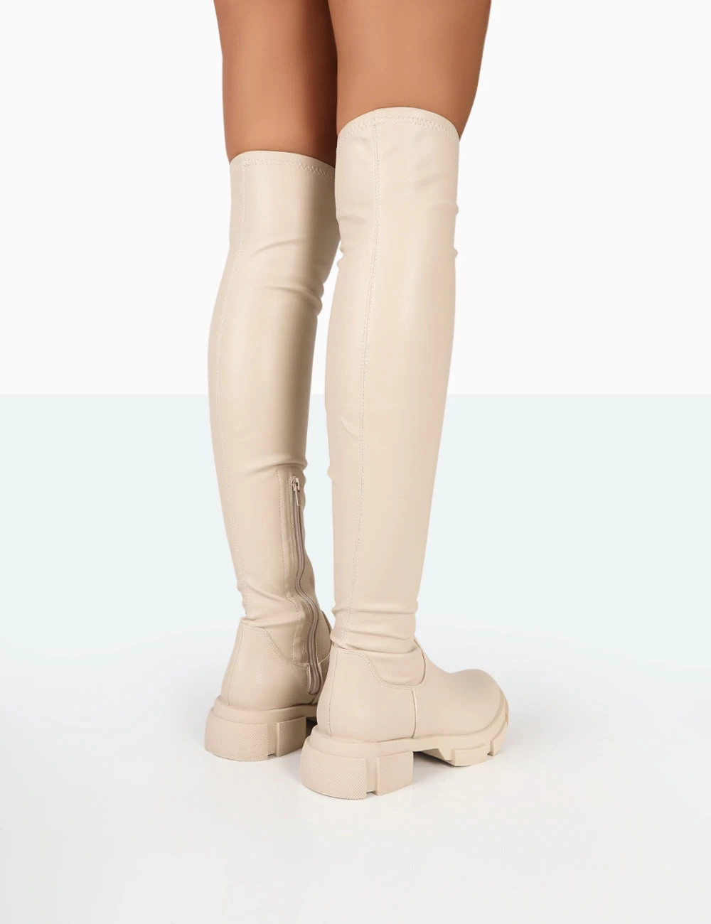 Junya Bone Pu Over The Knee Chunky Sole Boots 4 Junya Bone Pu Over The Knee Chunky Sole Boots - Image 4