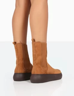 Pisa Tan Chunky Rubber Sole Chelsea Boots 6 Pisa Tan Chunky Rubber Sole Chelsea Boots -Chic Step Shop 771A8236