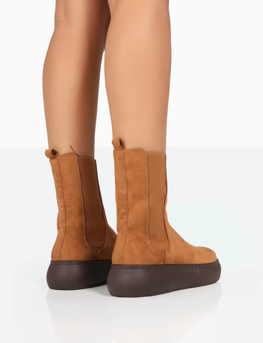 Pisa Tan Chunky Rubber Sole Chelsea Boots 3 Pisa Tan Chunky Rubber Sole Chelsea Boots - Image 3