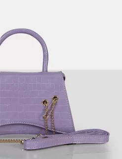 The Trista Lilac Croc Arched Mini Handbag -Chic Step Shop 771A8535