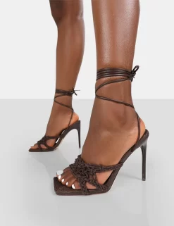 Seabreeze Chocolate Rope Woven Lace Up Square Toe Heels 6 Seabreeze Chocolate Rope Woven Lace Up Square Toe Heels -Chic Step Shop 771A9219