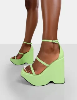 Duke Green Lime Strappy Square Toe Platform Wedge High Heels 6 Duke Green Lime Strappy Square Toe Platform Wedge High Heels -Chic Step Shop 771A9227