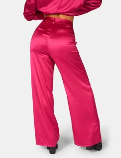 Satin Wide Leg Tailored Trousers Pink -Chic Step Shop 771A9533Feb232017copy