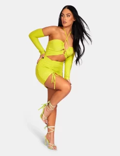 Strappy Cut Away Slinky Dress Lime -Chic Step Shop 771A95461Feb232017 scaled