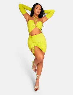 Strappy Cut Away Slinky Dress Lime -Chic Step Shop 771A95651Feb232017 scaled