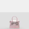 The Indy Pink Pu Diamante Bow Mini Bag