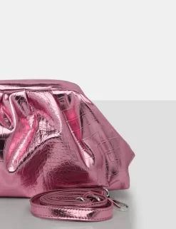 The Project Metallic Pink Clutch Bag -Chic Step Shop 771A9668
