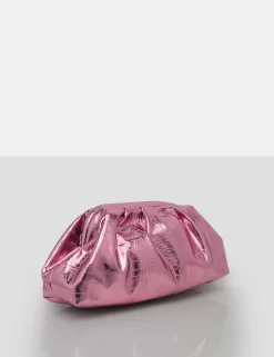 The Project Metallic Pink Clutch Bag -Chic Step Shop 771A9671