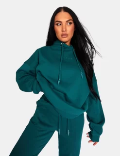 Kaiia Embroidered Oversized Hoodie Forest Green -Chic Step Shop 771A97162Feb232017copy
