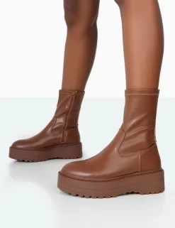 Auden Mocha PU Chunky Sole Ankle Boots -Chic Step Shop 771A9902 1125c994 22c8 4fe3 95f9 0e0f27f84166