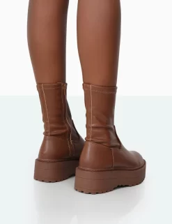 Auden Mocha PU Chunky Sole Ankle Boots -Chic Step Shop 771A9904 55d04896 af4c 4543 911b 160d7c70f493
