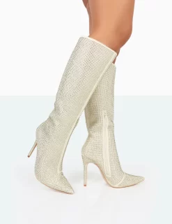 Lexi Gold Diamante Stiletto Knee High Boots 6 Lexi Gold Diamante Stiletto Knee High Boots -Chic Step Shop 771A9951 10a2a902 3e7d 4341 88f3 4a2120b38975