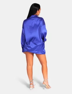 Oversized Satin Shirt Purple -Chic Step Shop 771A9960Feb232017 scaled