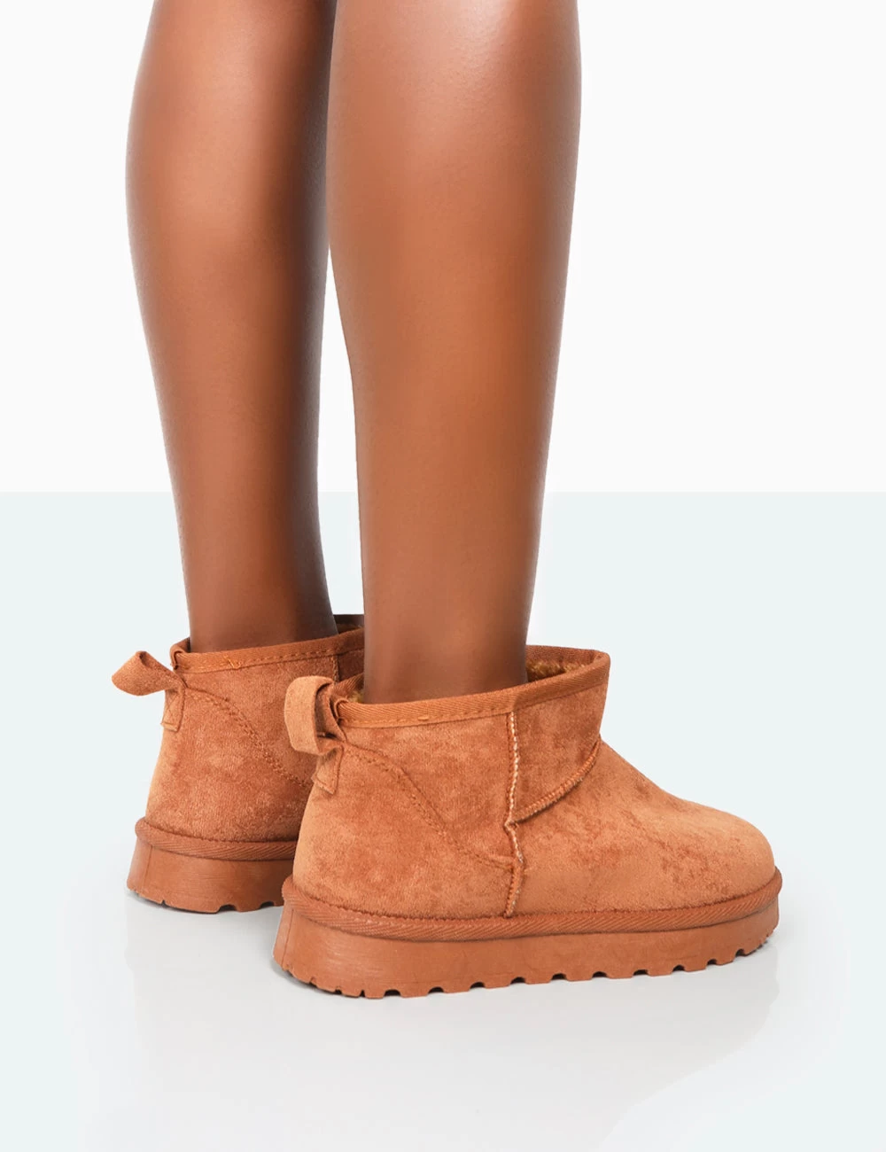 Flurry Chestnut Brown Faux Suede Ultra Mini Ankle Boots 4 Flurry Chestnut Brown Faux Suede Ultra Mini Ankle Boots - Image 4