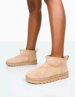 Flurry Beige Faux Suede Ultra Mini Ankle Boots 6 Flurry Beige Faux Suede Ultra Mini Ankle Boots -Chic Step Shop 771A9975