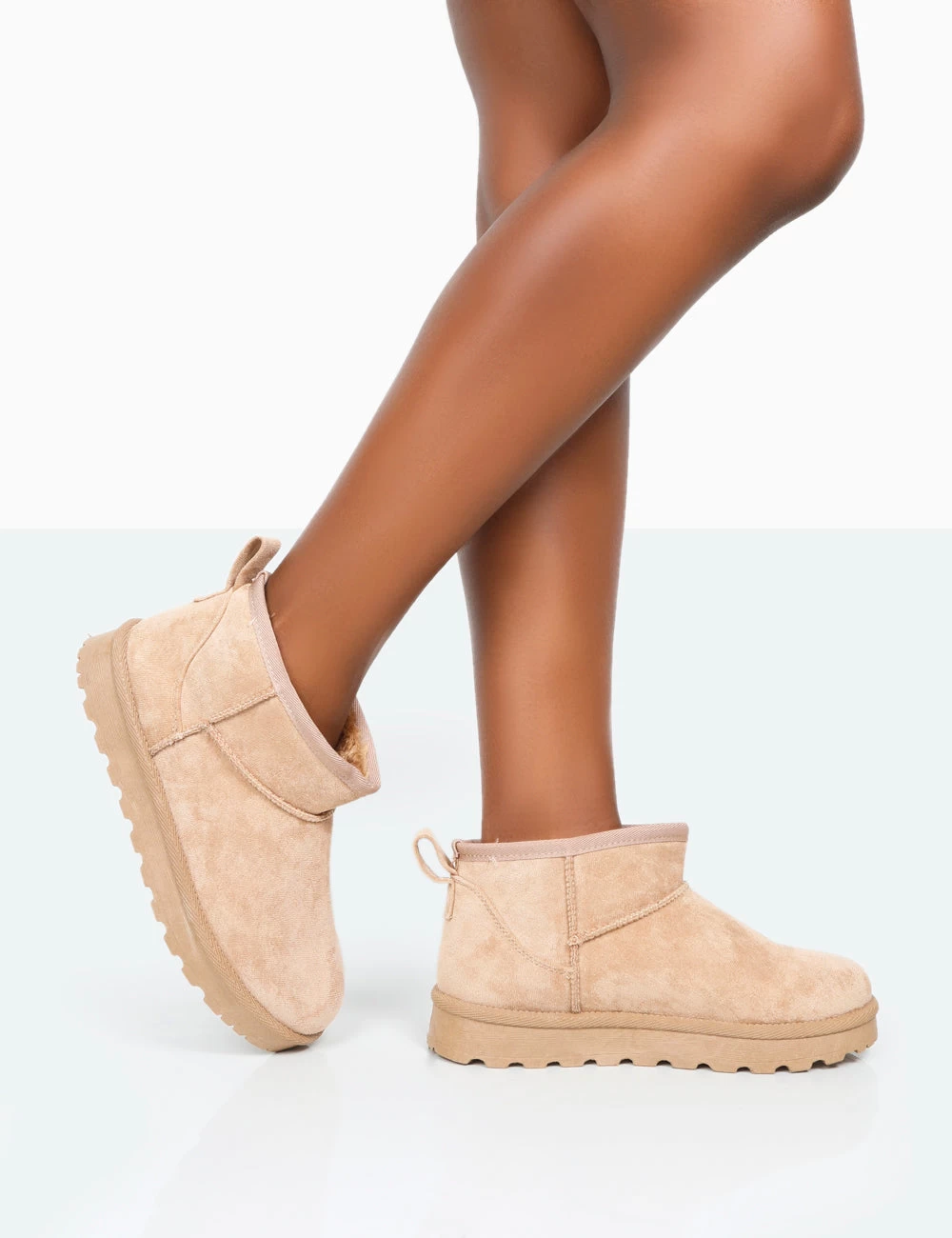 Flurry Beige Faux Suede Ultra Mini Ankle Boots 1 Flurry Beige Faux Suede Ultra Mini Ankle Boots