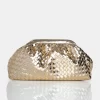 The Project Metallic Gold Weave Clutch Bag