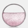 The Alessia Metallic Pink Circle Diamante Mini Grab Bag