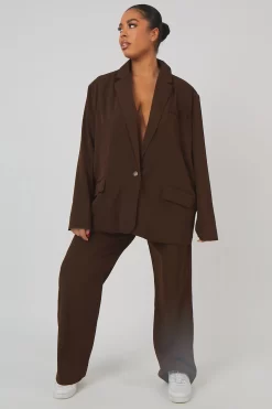 Curve Dad Trousers Chocolate -Chic Step Shop CTRO000618 COUT001318 7842