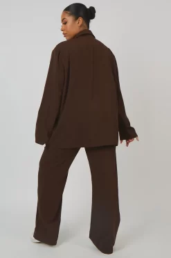 Curve Dad Trousers Chocolate -Chic Step Shop CTRO000618 COUT001318 7975