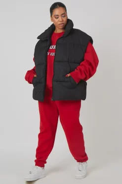 Curve Longline Oversized Gilet Black -Chic Step Shop FOR GILET 9041