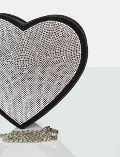 The Phillippa Black PU Diamante Bag -Chic Step Shop HG3A9089